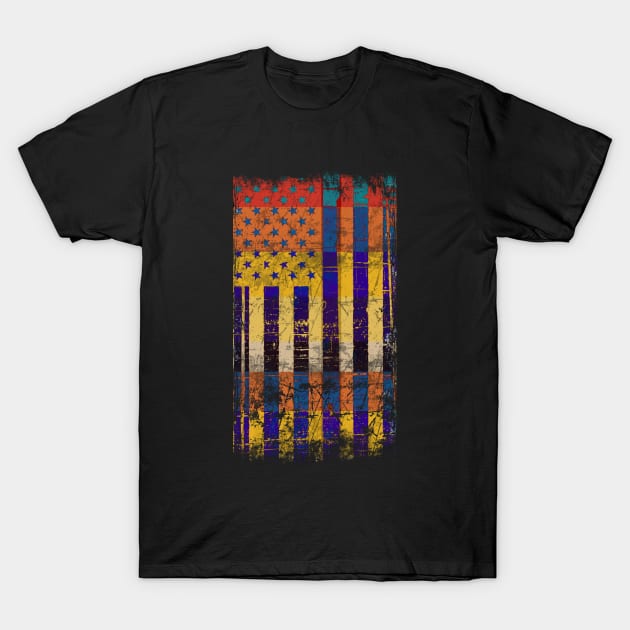 Retro American Flag T-Shirt by Scar